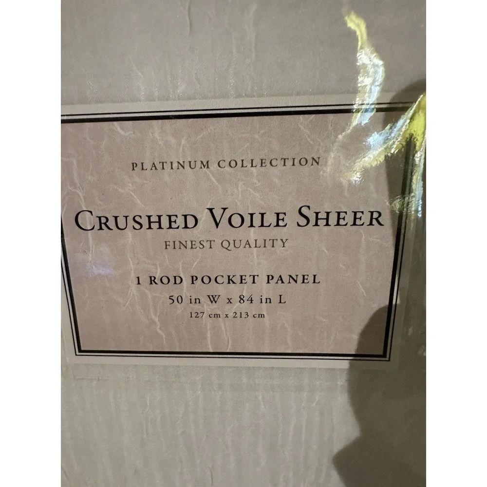 BED BATH & BEYOND WHITE CRUSHED VOILE SEMI SHEER 2 PANELS CURTAINS 50 X 84 NEW